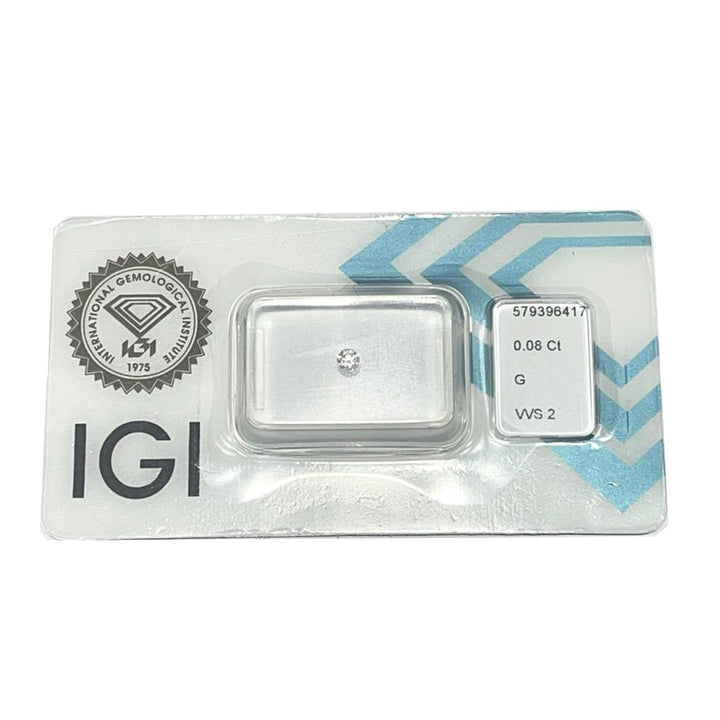IGI الماس نفطة شهادة تألق قص 0.08ct اللون G نقاء VVVS 2