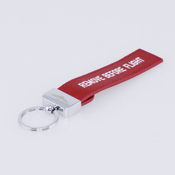 Aeronautica Military Leather Keychain "Remove Before Flight" AM161-RS