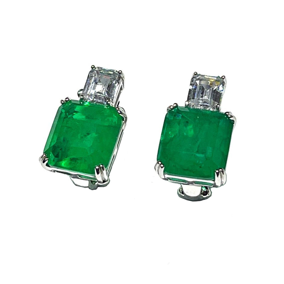 AP Coral Hollywood Earrings Style Silver 925 Rodio Quartz Finish Smeraldo Or191es