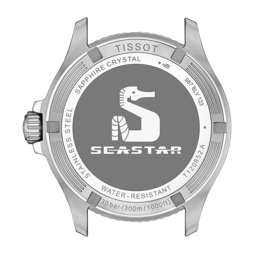 Tissssot watch Seastar 1000 GMT 40mm black quartz steel finish PVD yellow gold T120.852.22.051.00