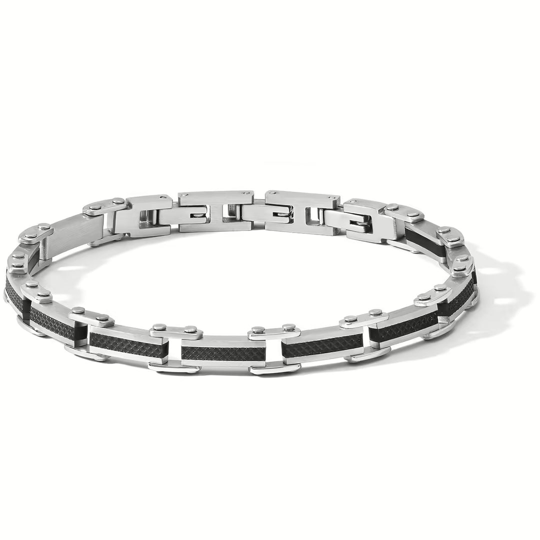 Comet bracelet Texture steel finish PVD black UBR 1196