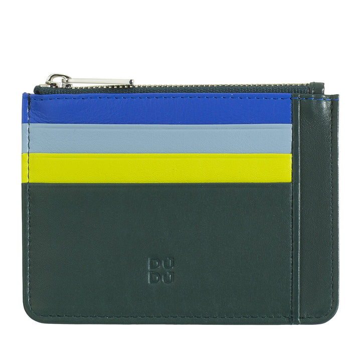 DUDU sachet credit card holder in genuine leather colorful zip wallet