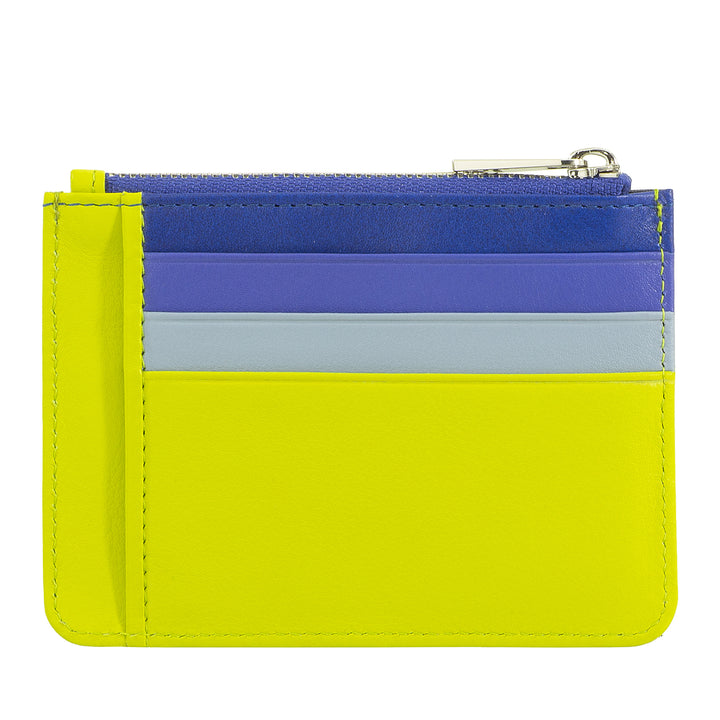 DUDU sachet credit card holder in genuine leather colorful zip wallet