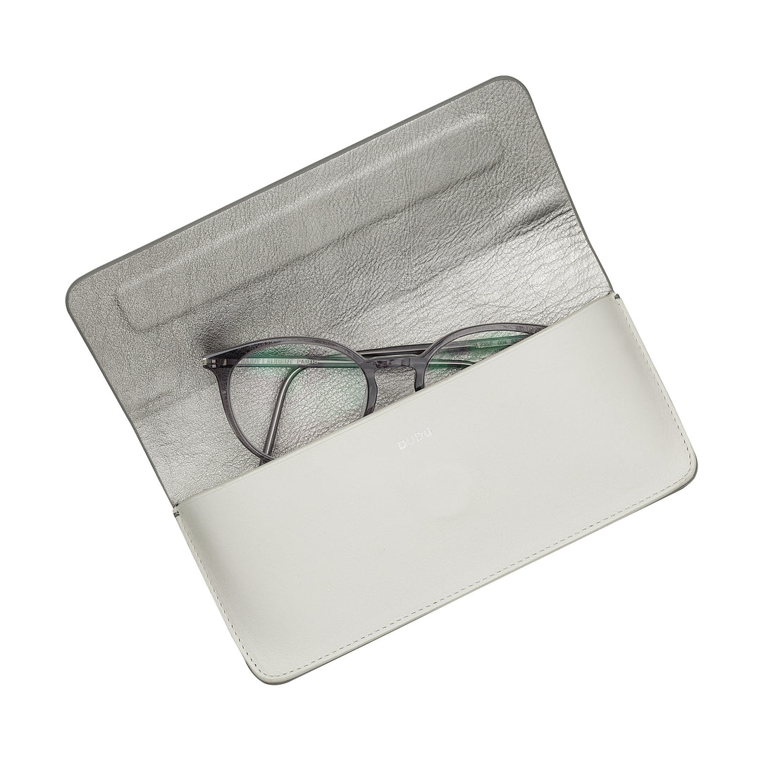 DUDU Eyeglasses Case and Sunglasses in Soft Genuine Leather with Magnetic Closure, Colored Eyeglasses Case