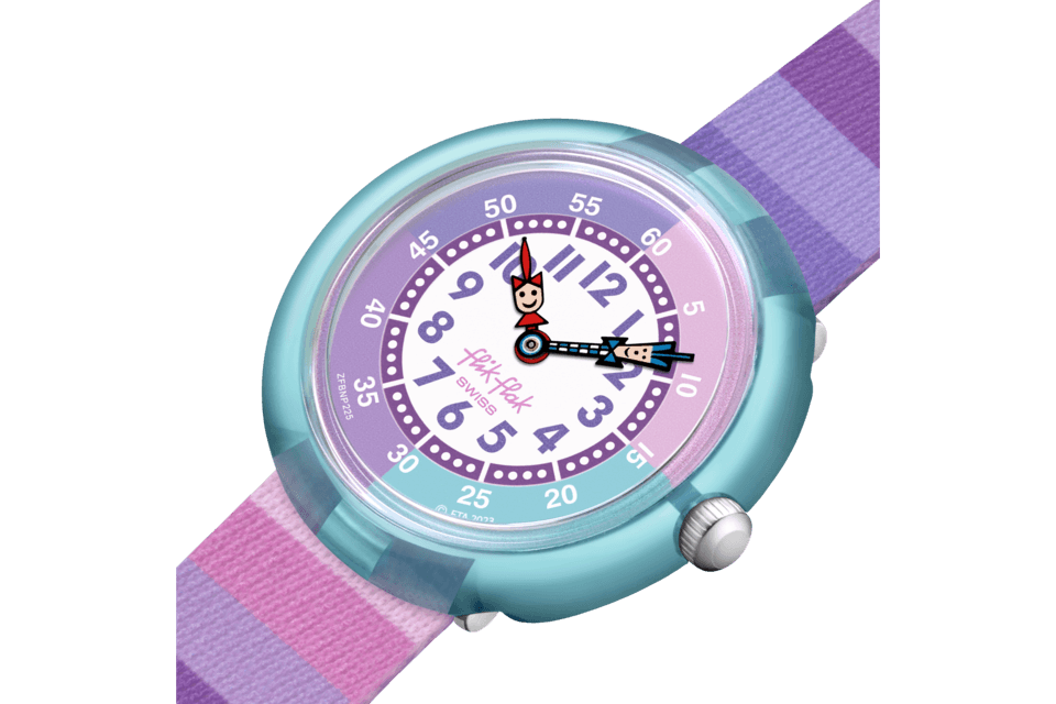 Flik Flak orologio STRIPY PURPLE Organized Chaos 32mm FBNP225 - Capodagli 1937