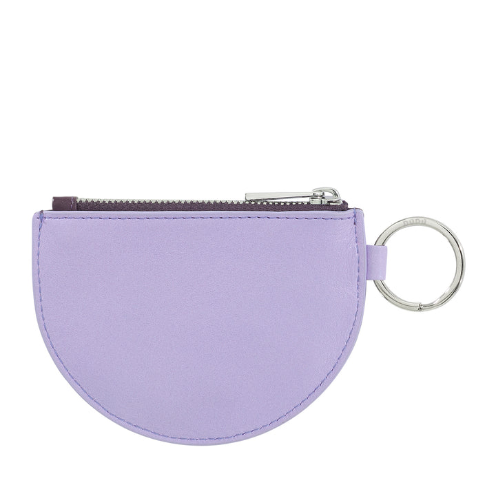 DUDU Mini Leather Coin Bag for Women with Zip Zip and Two-tone Keychain Slim Design