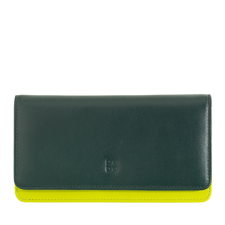 محفظة DUDU النسائية الكبيرة مصنوعة من الجلد الناعم متعدد الألوان RFID