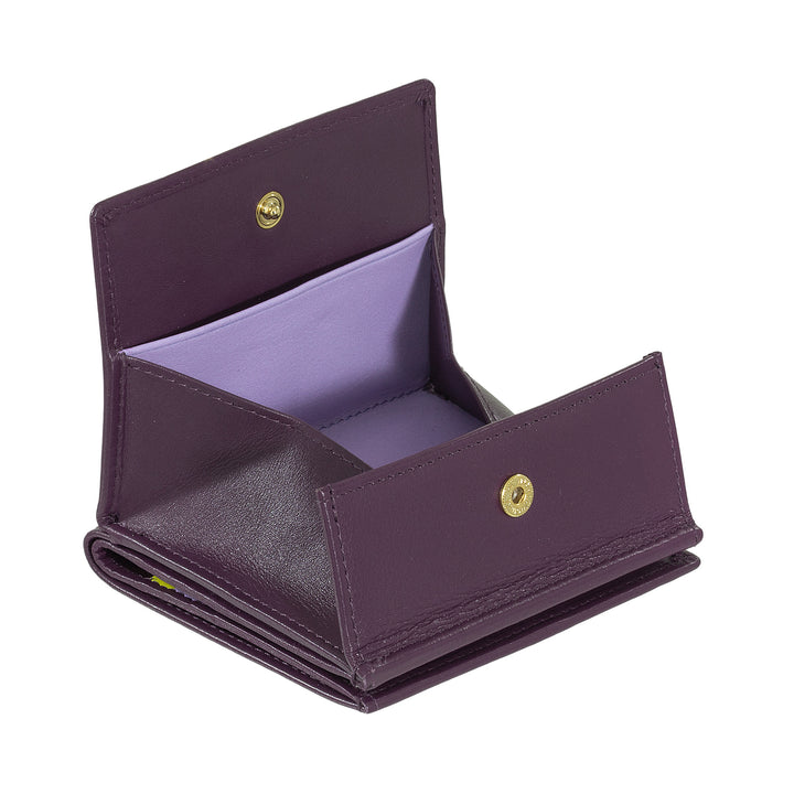 DUDU Multicolor Leather RFID Wallet Card and Coin Holder