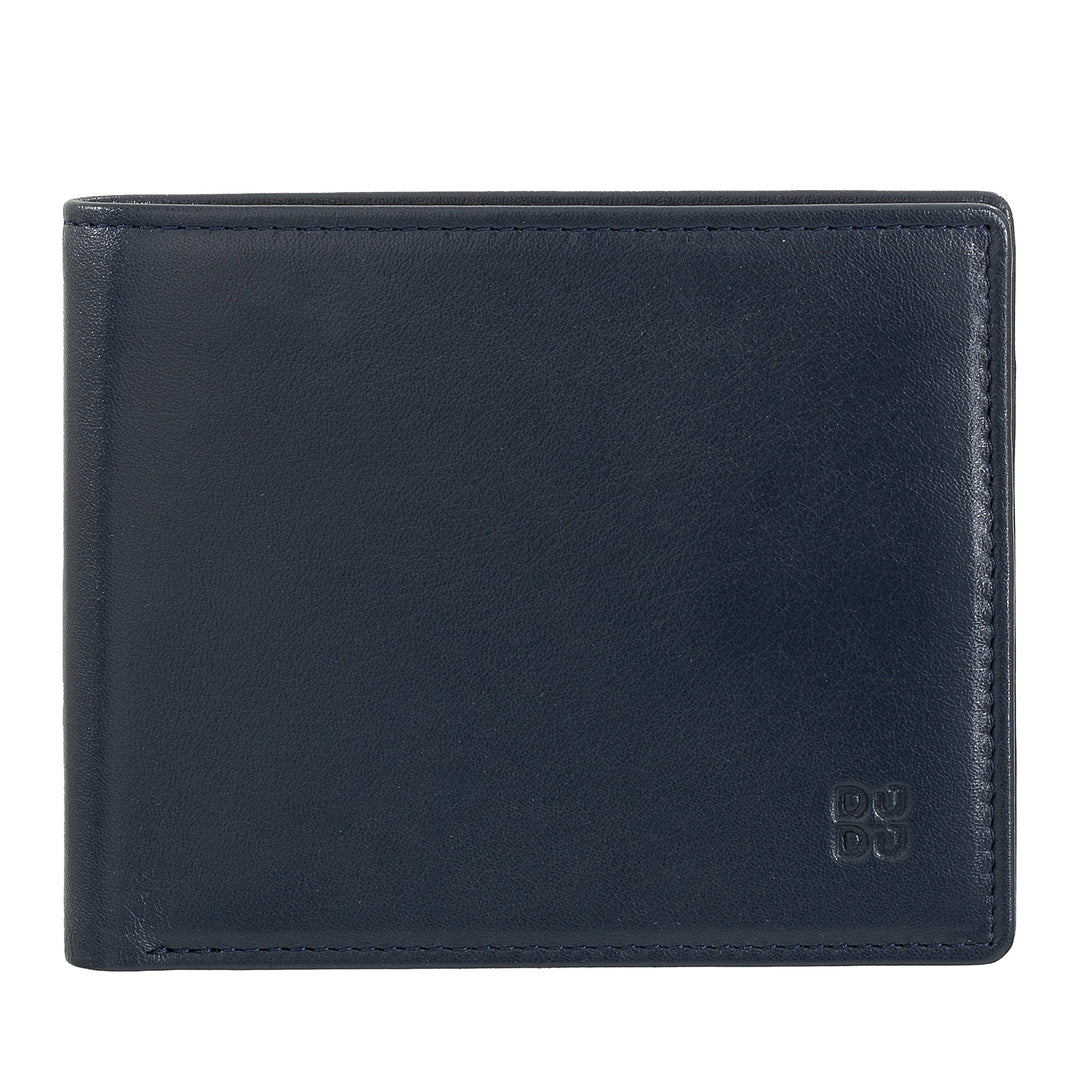 DUDU Men's RFID Leather Colorful Nappa Wallet with Coin Wallet and Card Holder