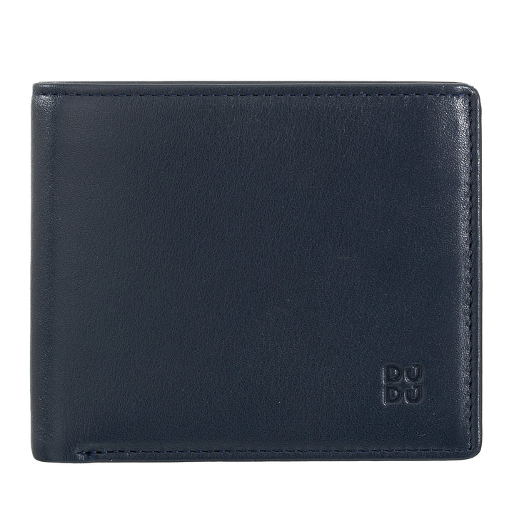 DUDU Small Men's RFID Leather Wallet with Coin Wallet