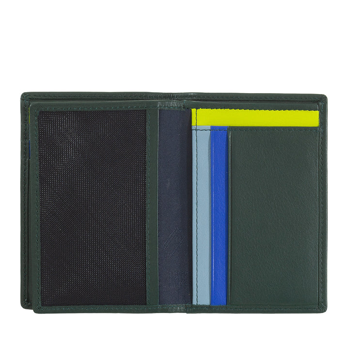 DUDU Men's Wallet RFID Blocking Leather, Bifold Small Pocket Wallet with Window ID, 9 Credit Card Holder, Banknote Holder