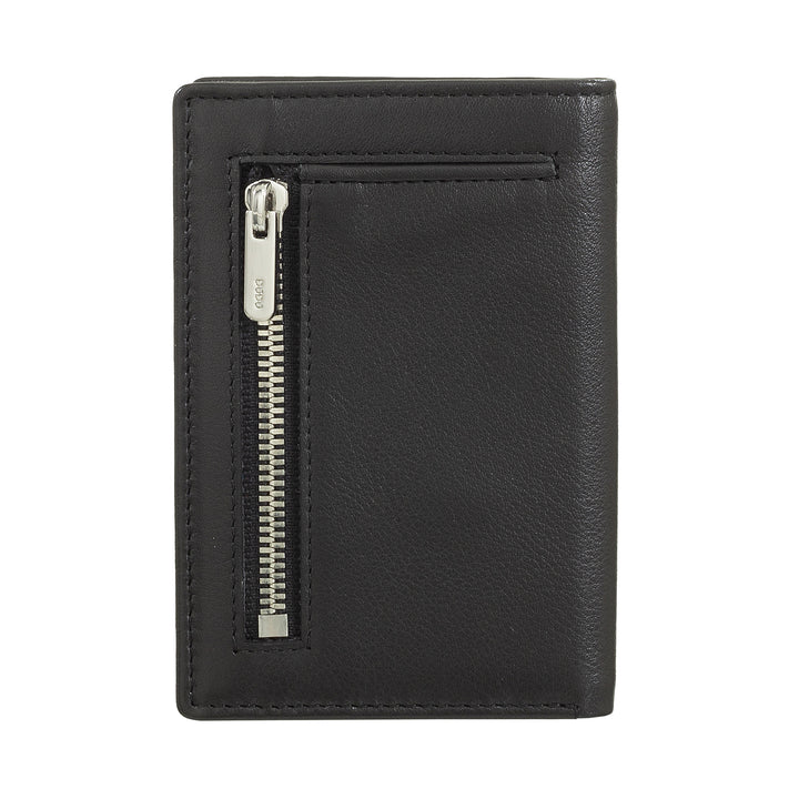 DUDU Men's Small Leather Wallet, Compact Slim Men's Wallet with Credit Card Holder, Cash Banknote Holder, Zip Coin Wallet, with RFID Protection