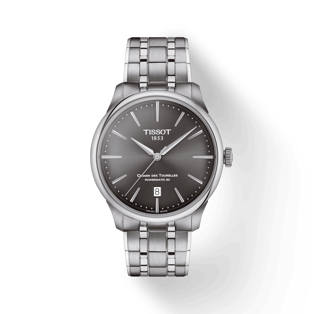 Tissot orologio Chemin Des Tourelles Powermatic 80 39mm antracite automatico acciaio T139.807.11.061.00 - Capodagli 1937