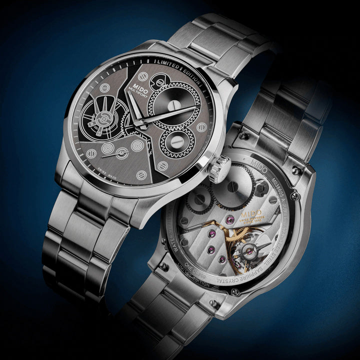 Mido Multifor Mechanical Watch Limited Edition 999 Pieces 44mm Anthracite Charge Manual Steel M038.605.11.060.00