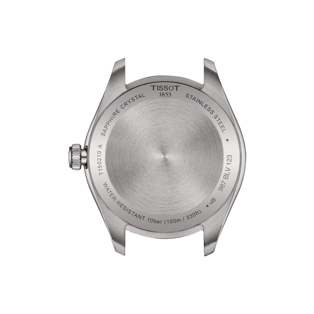 ساعة تيسوت PRC 100 34 ملم فضي كوارتز ستيل تشطيب PVD ذهب أصفر T150.210.21.031.00