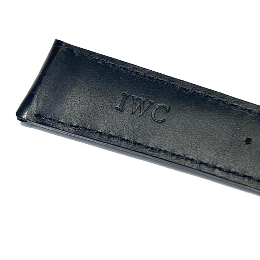 IWC Standard Glossssy Black Alligator Strap 22/18 for Ardiglione Buckle IWA47712