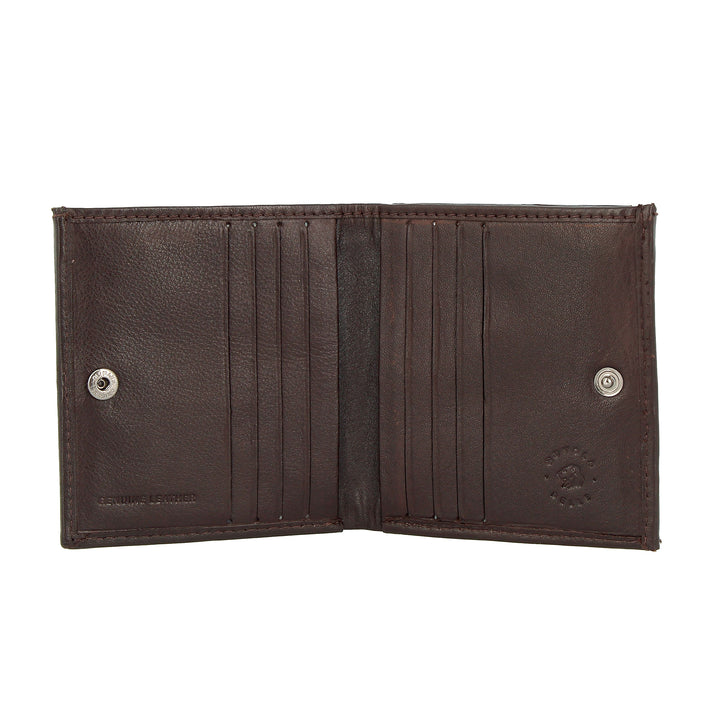 محفظة رجالية صغيرة من جلد نابا مع محفظة جيب وحامل ورق