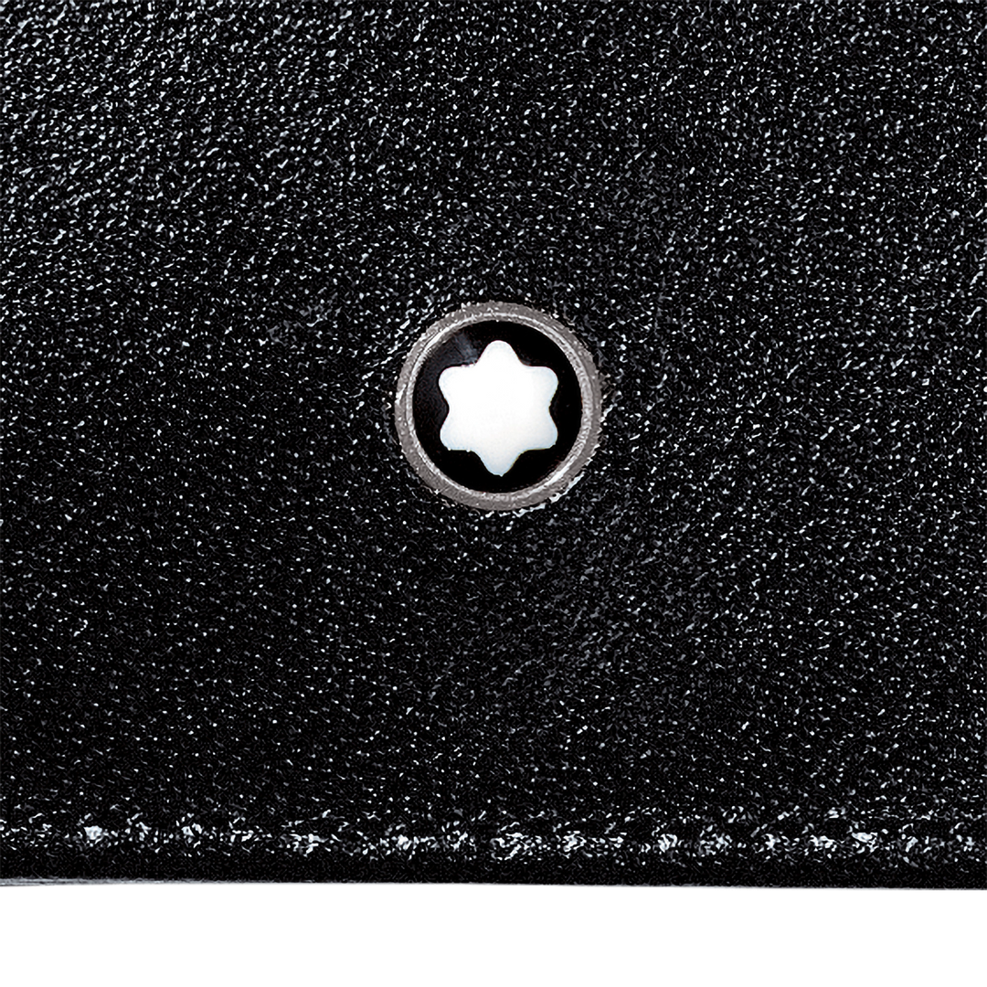 Montblanc محفظة 11 مقصورات مع جيب شفاف Meisterst ⁇ ck الأسود 130071