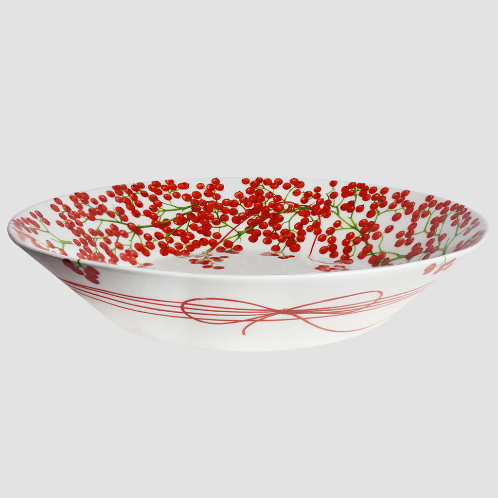 Taitù Bowl Fil Rauge Berries 32cm Porcelain Pine Porcelain 5-271
