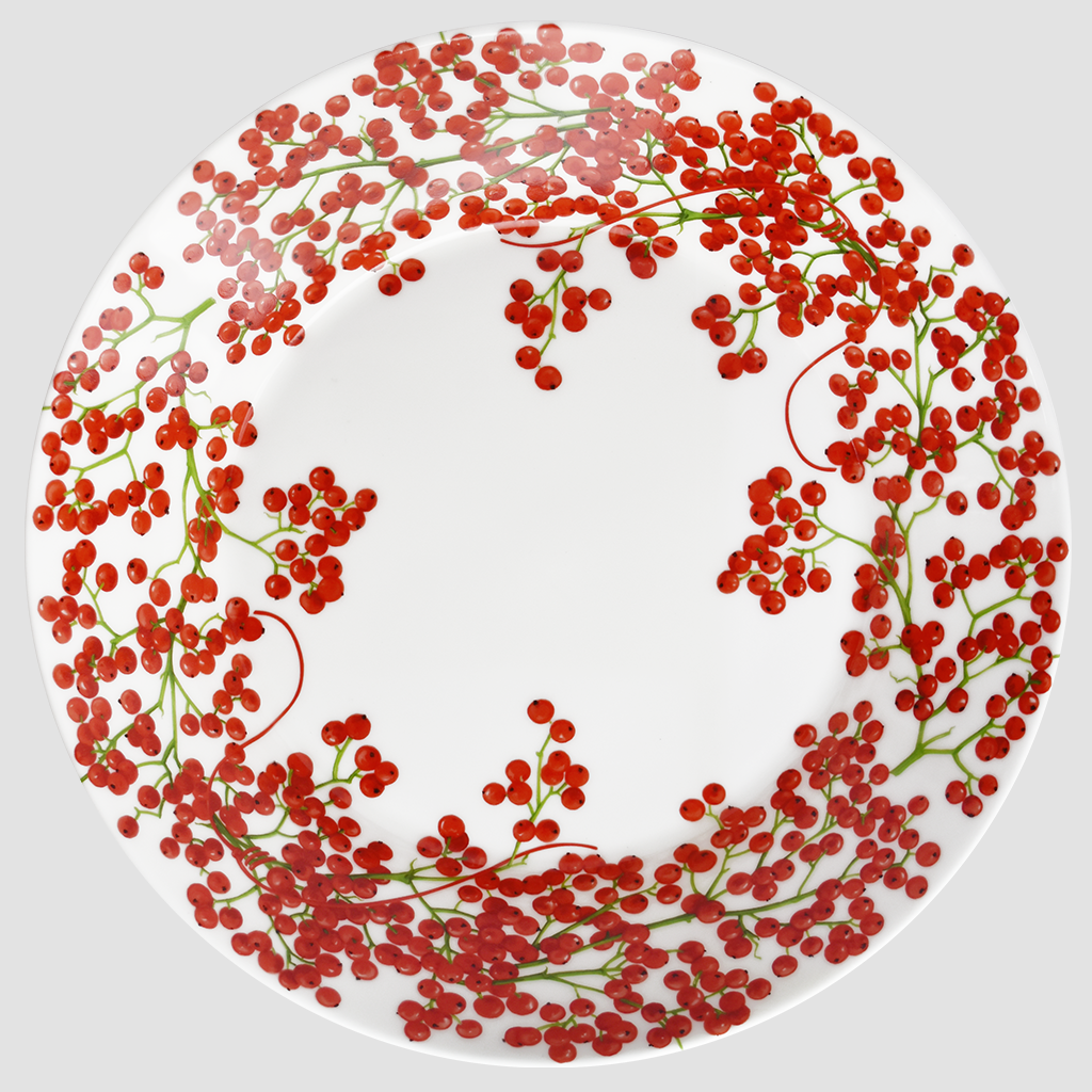 Taitù Bowl Fil Rauge Berries 32cm Porcelain Pine Porcelain 5-271