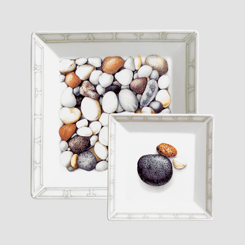 Tait ⁇  مجموعة 2 لوحات millusi المتوسطة والصغيرة الحجارة الصين 98-10
