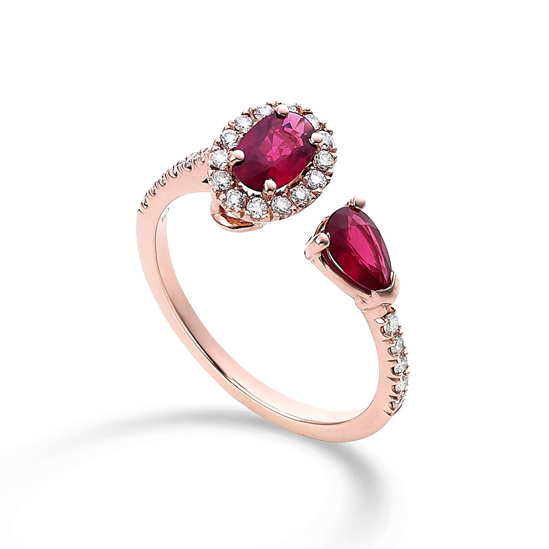 Golay Ring Contrarier Ruby Oval وقطرة 6X4