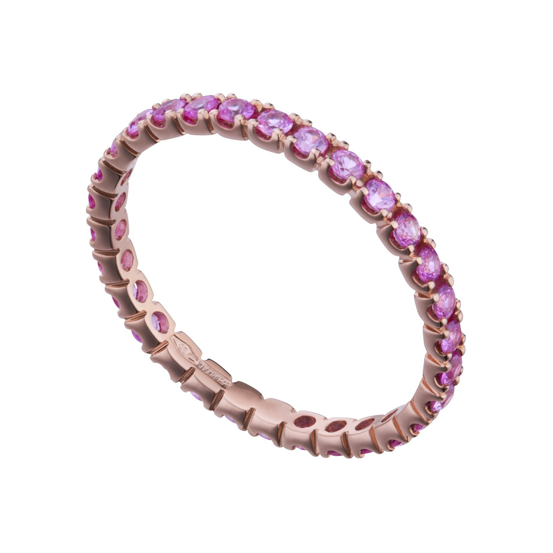 Golay Eternity Ring with Diamonds and Pink Sapphires