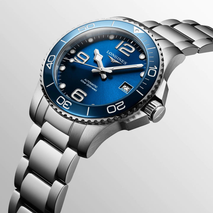 لونجين الساعات HydroConquest 39MM الأزرق التلقائي الفولاذ L3.780.4.96.6
