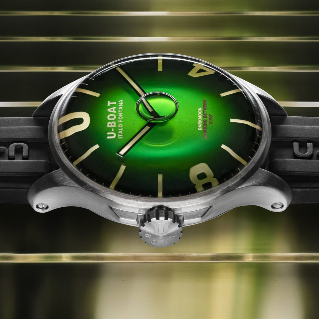 U-BOAT ساعة Darkmoon Green SS Soleil 44mm أخضر كوارتز فولاذ 8702-B