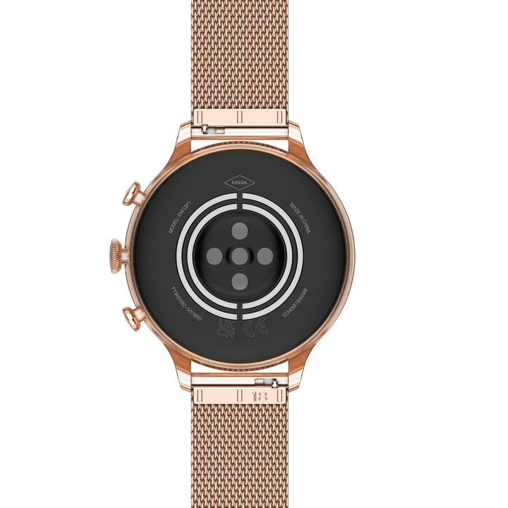 ساعة Fossil Smartwatch Gen 6 مع سوار شبكي من الصلب الوردي لون الذهب FTW6082