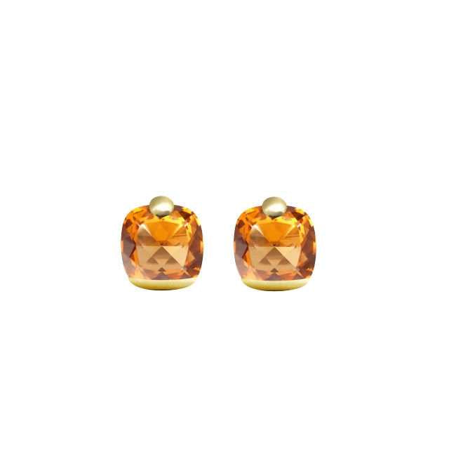 Pitti و Sisi Love Earrings قوس قزح الفضة 925 PVD النهاية الذهب الأصفر الكوارتز الكونياك OR 9591G/087