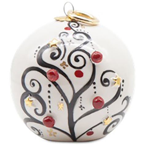 Sbordone Christmas ball suspended with a thread D. 10cm porcelain decoration gold PL51