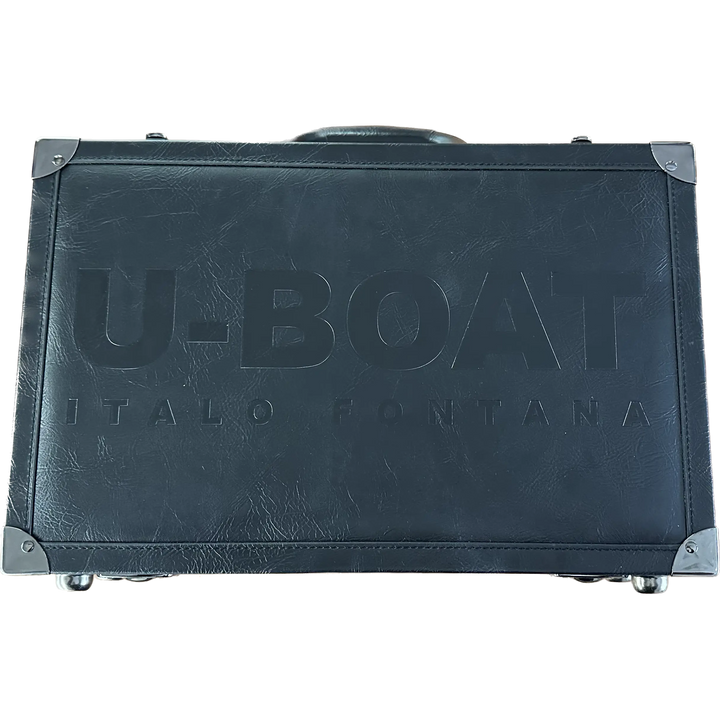 U-BOAT حقيبة جلدية سوداء تحمل 5 ساعات السفر UBOAT-001