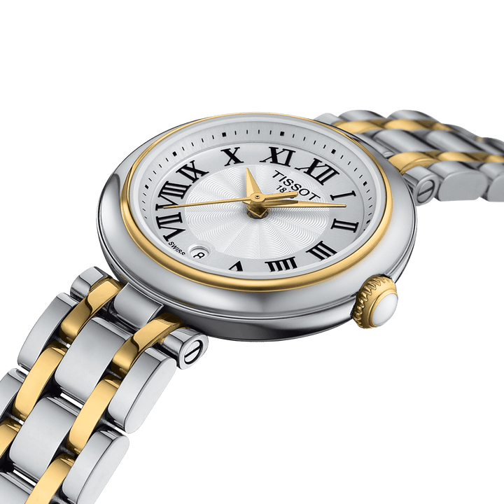 Tissot جميلة ساعة سيدة صغيرة 26 مم Quartz الصلب PVD ينتهي الذهب الأصفر T126.010.22.013.00