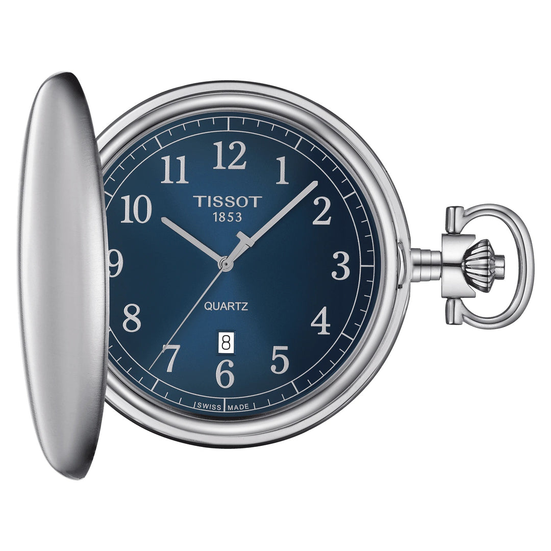 تيسو جيب ساعة Savonette 48.5mm الأزرق الكوارتز الصلب T862.410.19.042.00