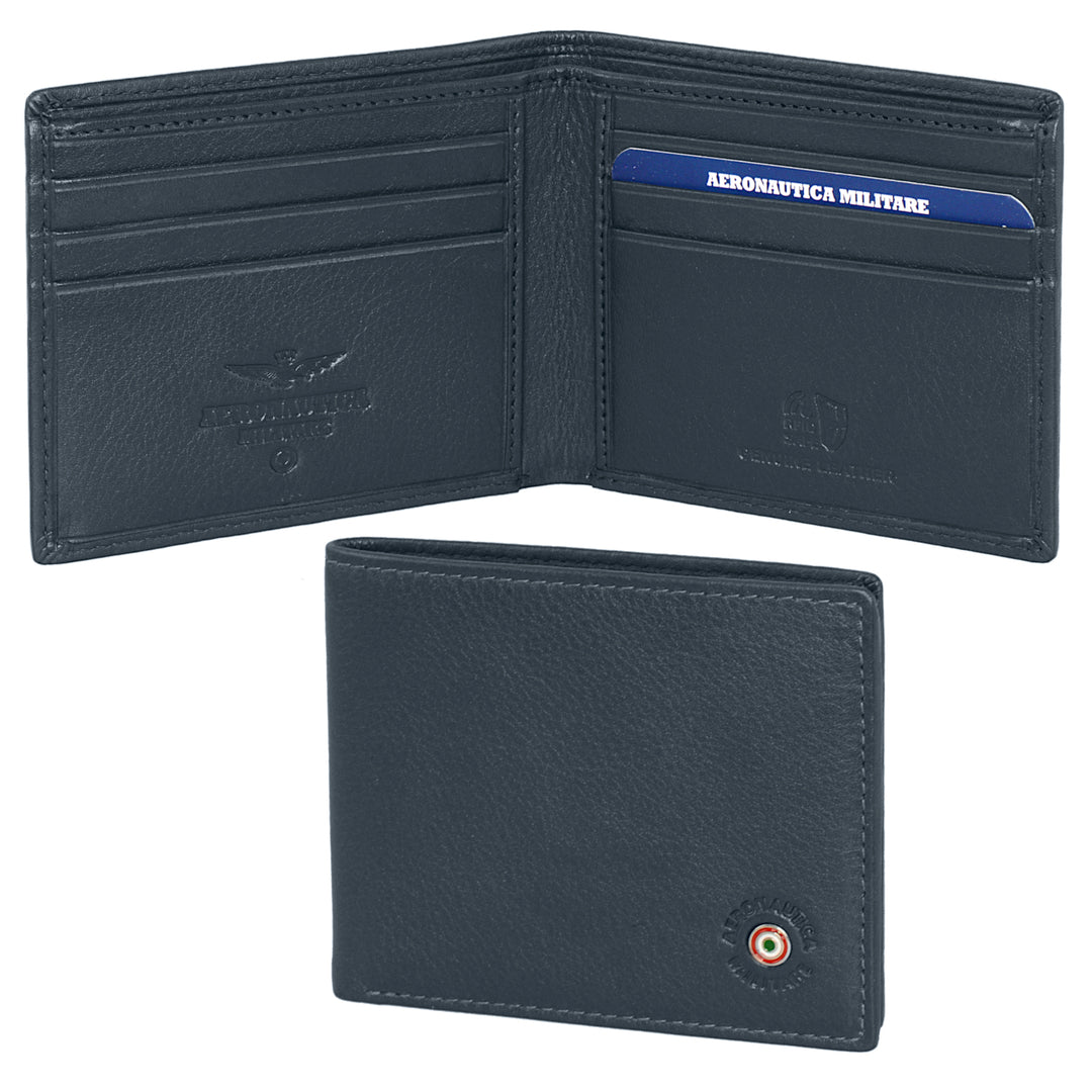 Aeronautica Militare Leather Wallets with credit card holder AM130-BL