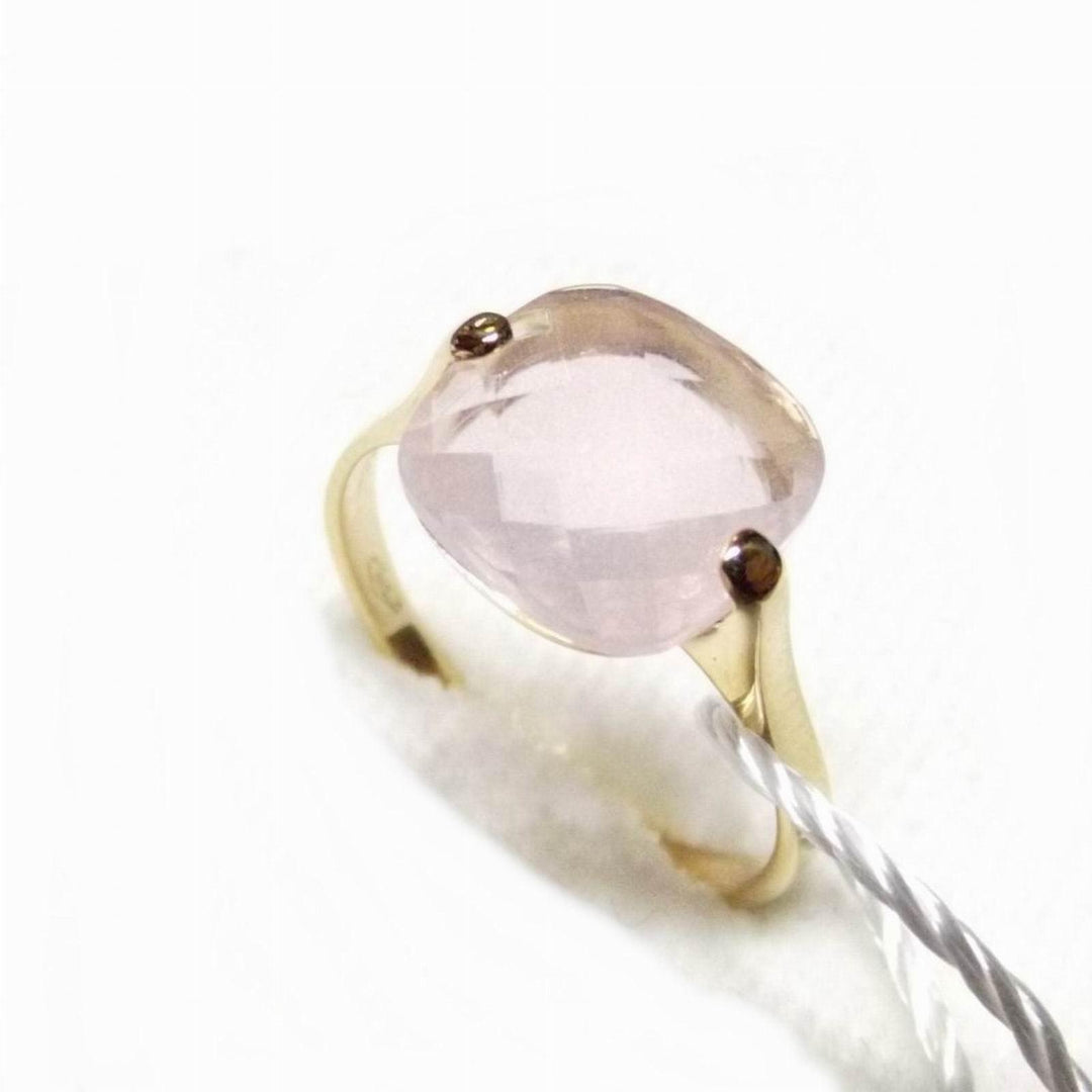 Anello tipo nudo oro 9kt quarzo idrotermale color Rosa di Francia 09 - Gioielleria Capodagli