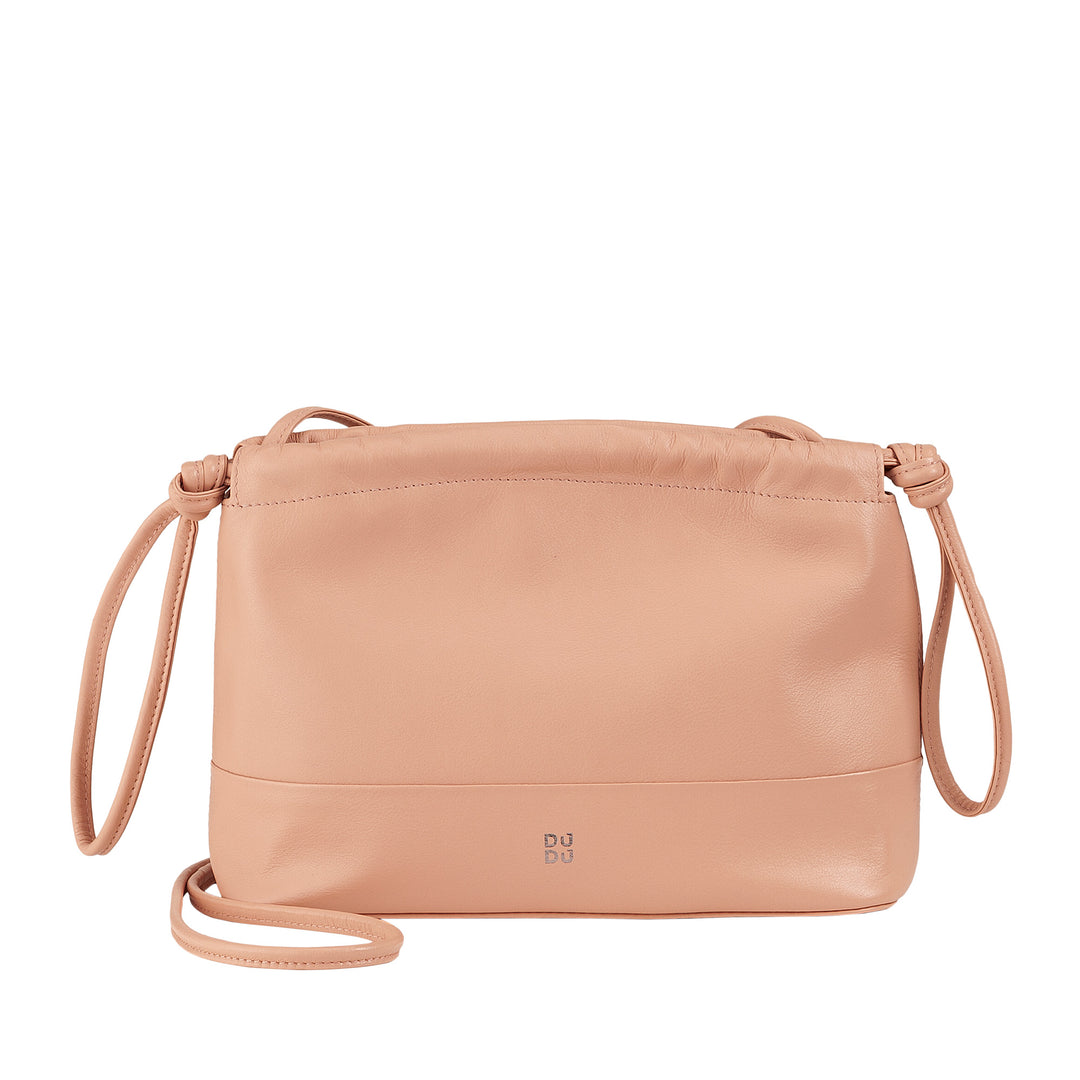 DuDu حقيبة نسائية في حقيبة جلدية ناعمة ، حقيبة قابض أكياس قابض ملونة مع coulisse وحزام الكتف