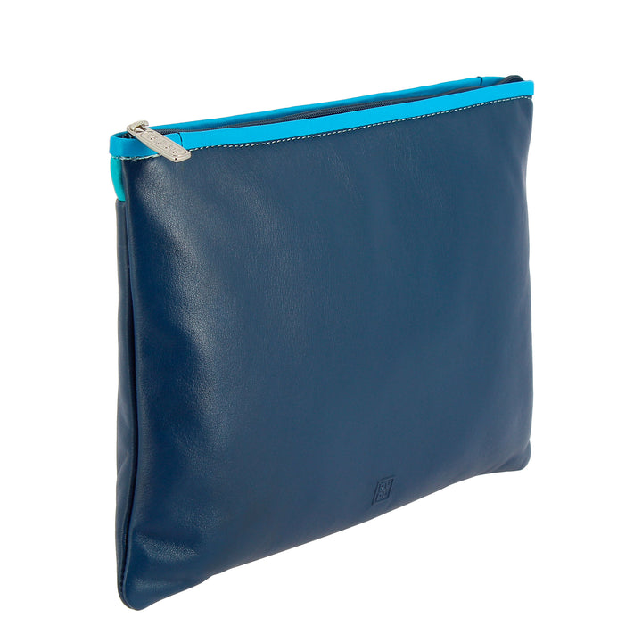 DuDu حقيبة نسائية مسطحة ملونة من الجلد حقائب الكتف القابل للإزالة مع إغلاق الرمز البريدي