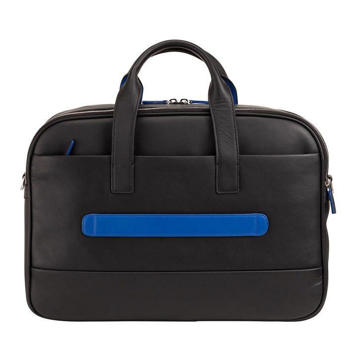 DuDu حقيبة عمل رجالية جلدية نسائية، حقيبة كمبيوتر شخصي أو MacBook حتى 16 بوصة، حقيبة عمل مكتبية مع حزام، مقابض ومفصلة مزدوجة