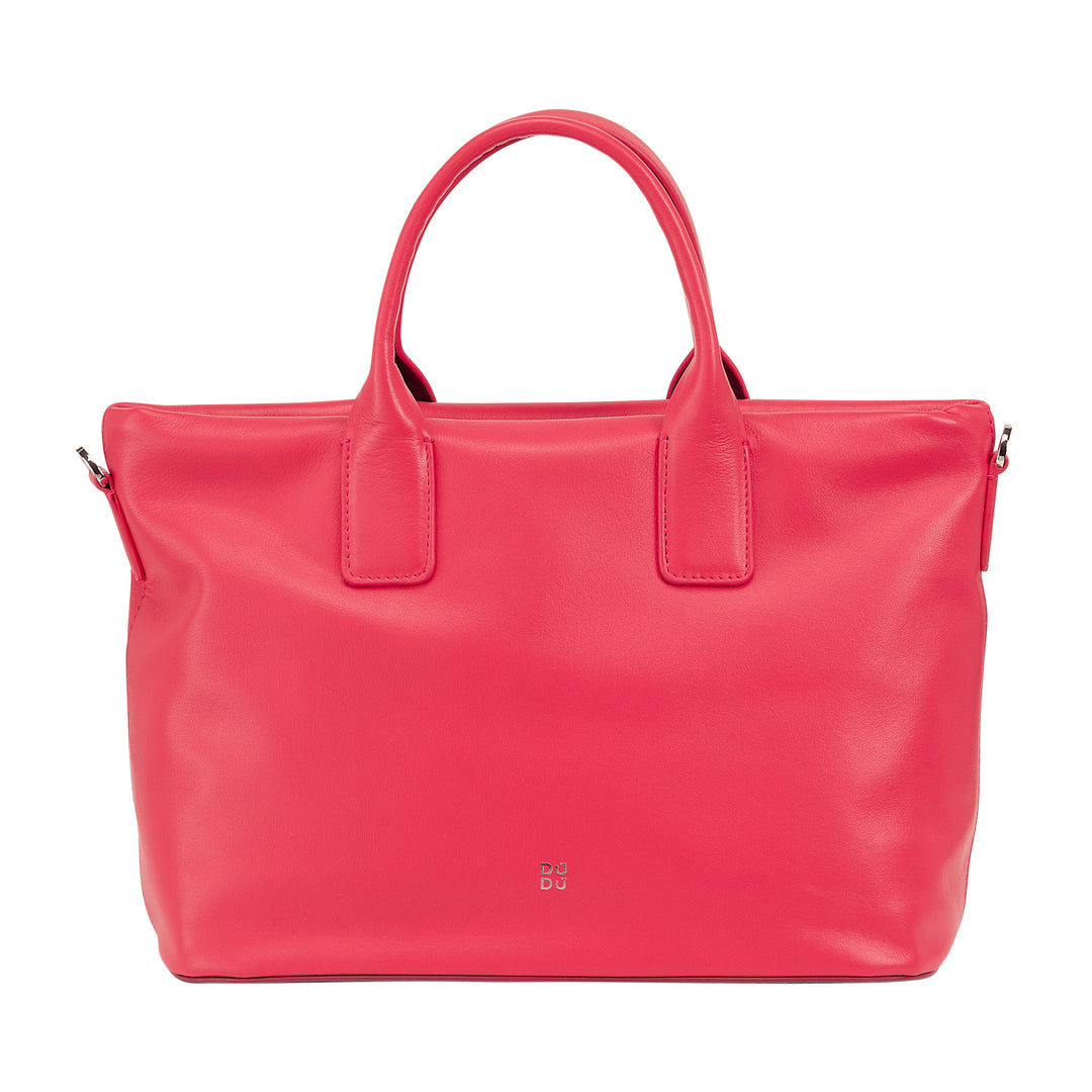 DuDu حقيبة يد نسائية جلدية مع كتف، حقيبة صغيرة مع سحاب وكتف قابل للإزالة، حقيبة أنيقة ملونة