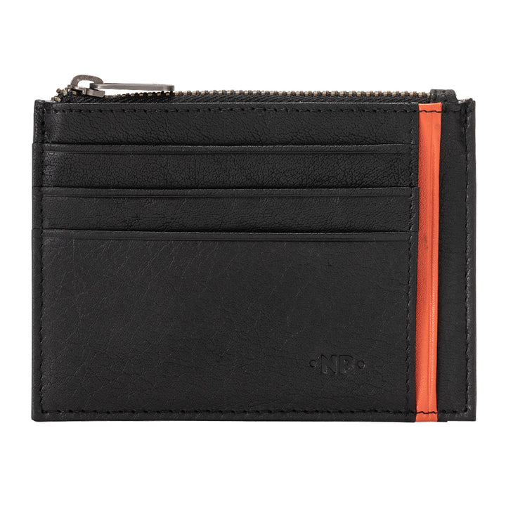 Cloud Leather Sachet Credit Card Holder Pocket Slim Leather for Men with Zip Coin Case