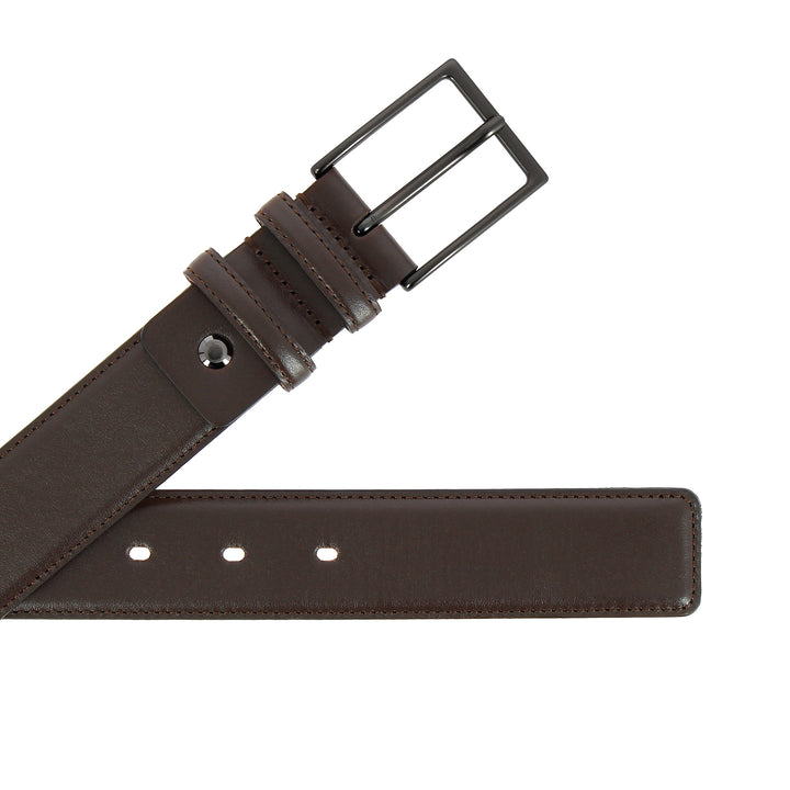 حزام جلد ناعم مصنوع في إيطاليا أنيق H 34mm مع مشبك معدني