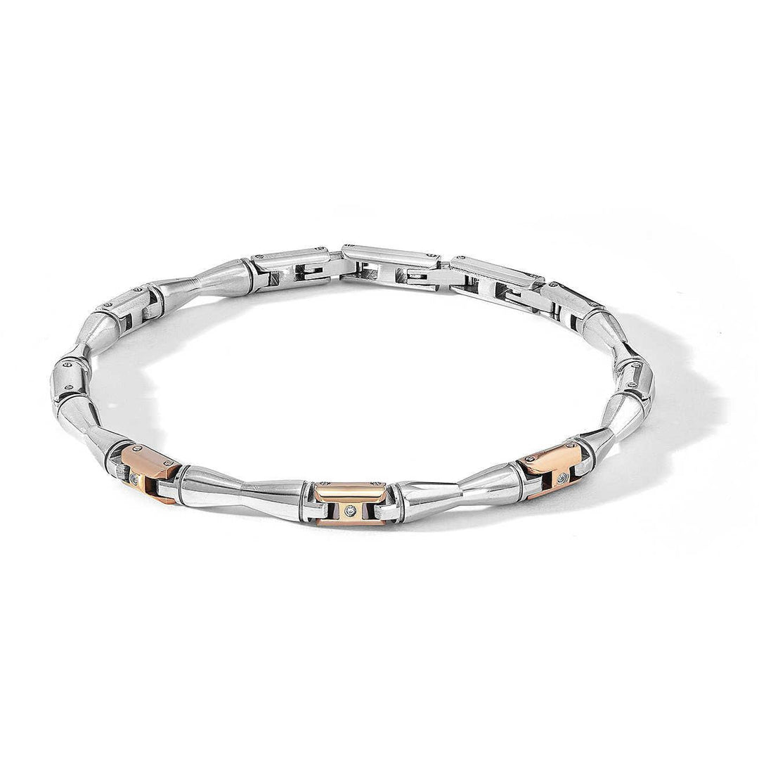 Comete bracciale Bamboo acciaio finiture PVD oro rosa diamanti UBR 1114 - Capodagli 1937