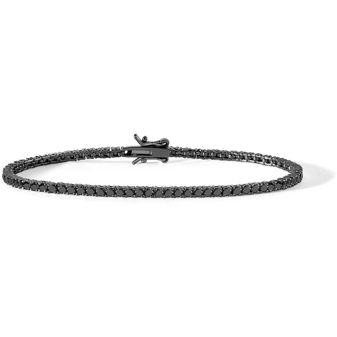 Comete bracciale Tennis argento 925 finitura PVD nero zirconi neri UBR 899 M18 - Capodagli 1937