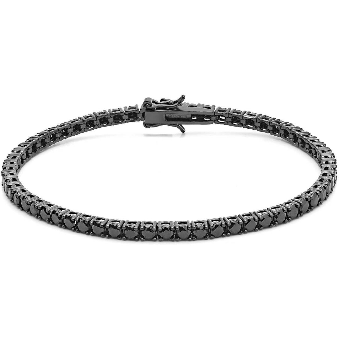 Comete bracciale tennis uomo 20cm argento brunito e zirconi neri UBR 992 M20 - Gioielleria Capodagli