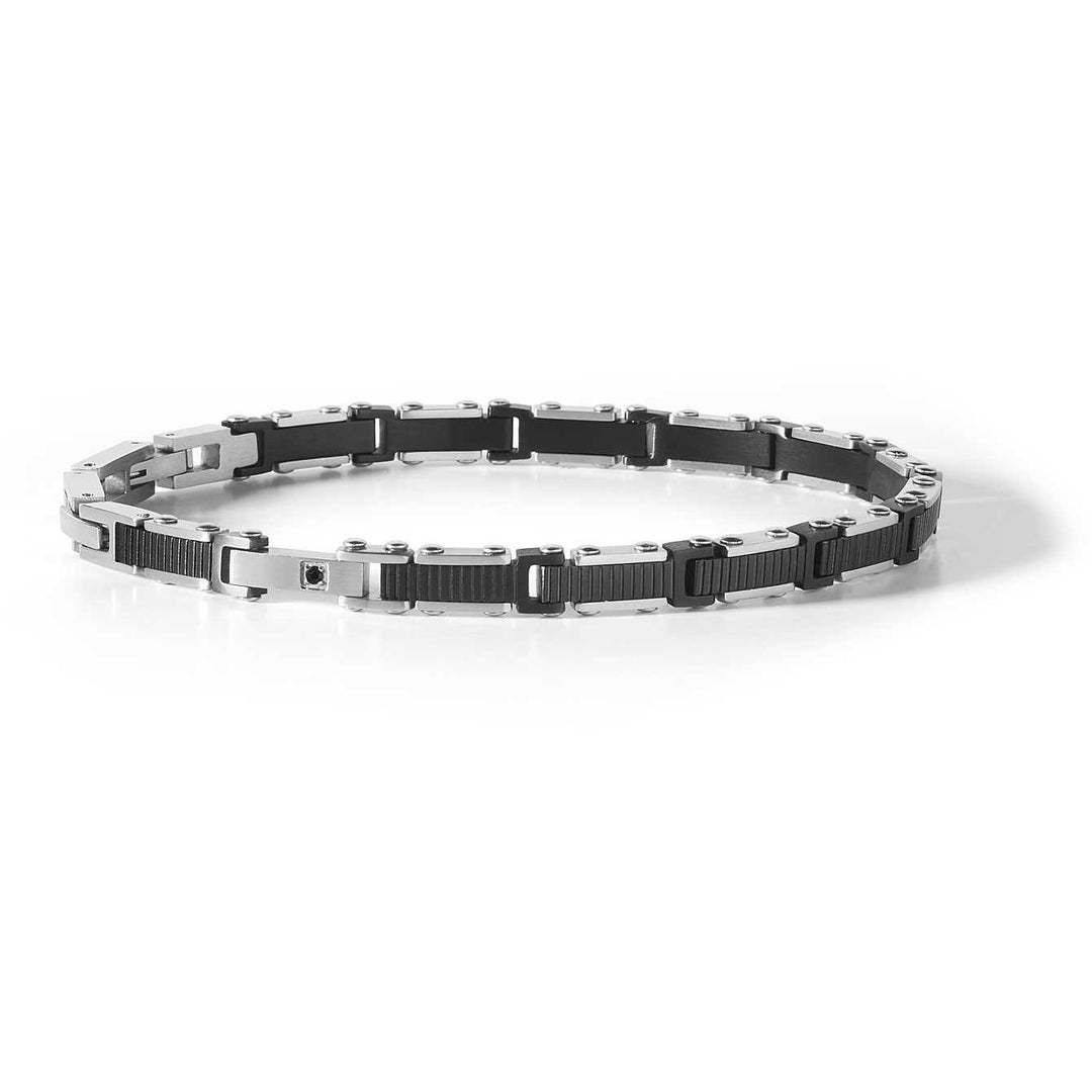 Comete bracciale uomo Cross acciaio e zircone nero UBR 889 - Gioielleria Capodagli