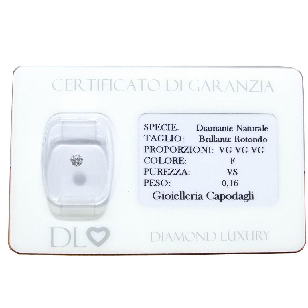 DI LEO DIAMANTE IN BLISTER TAGLIO BRILLANTE 0,16 CARATI COLORE F PUREZZA VS - Gioielleria Capodagli