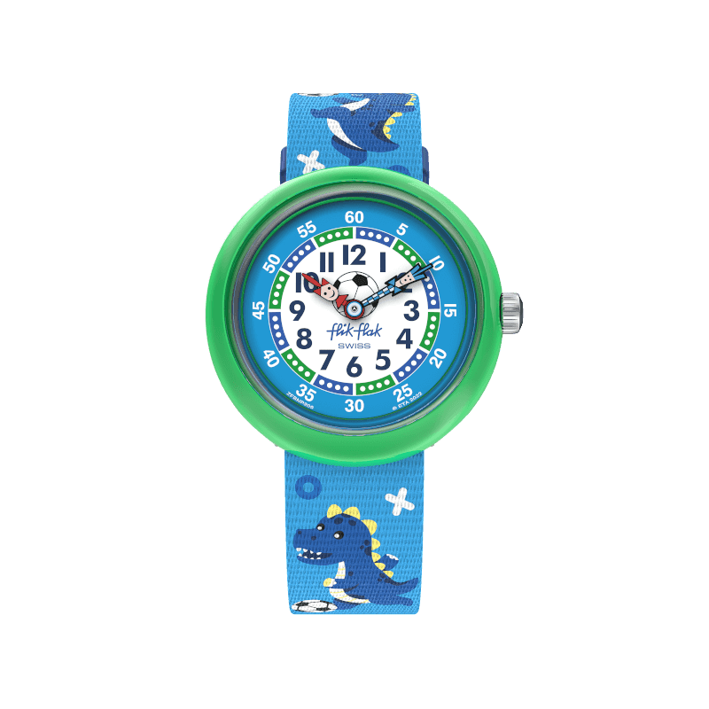 Flik Flak orologio SOCCEROZAURUS Sport Lovers 32mm FBNP209 - Capodagli 1937