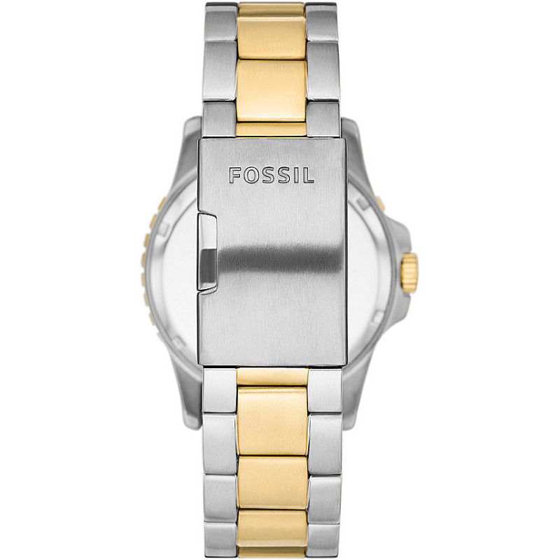 Fossil Watch Blue 42 مم أسود الكوارتز الصلب PVD ينتهي الذهب الأصفر FS5951